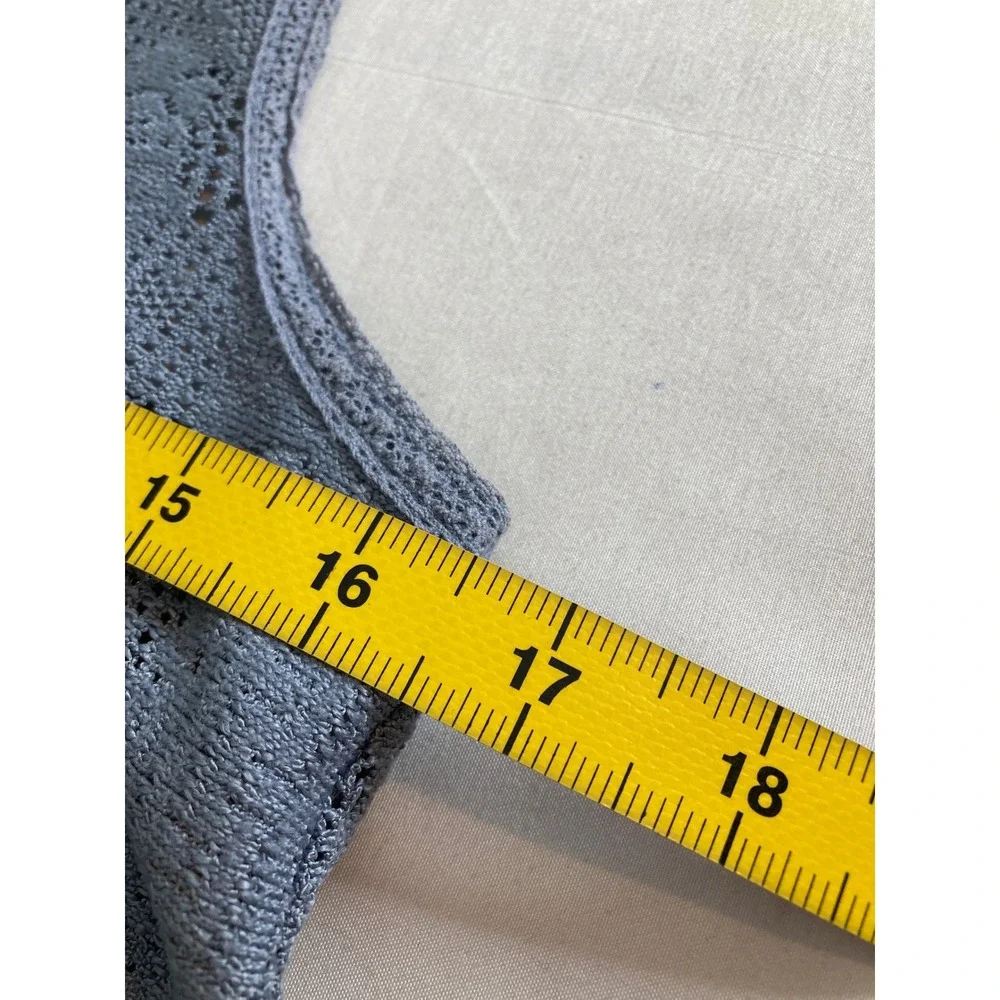 Abercrombie & Fitch Women's Y2K Knit‎ Tank Top Crochet Lace Up Size S Coquette - Picture 4 of 11